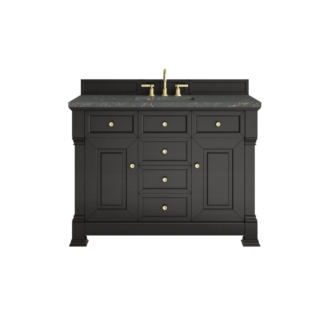 Brookfield 48" Single Vanity, Black Onyx w/ 3 CM Parisien Bleu Silestone® Top