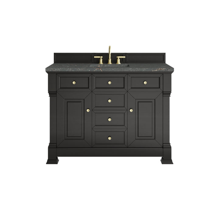 Brookfield 48" Single Vanity, Black Onyx w/ 3 CM Parisien Bleu Silestone® Top