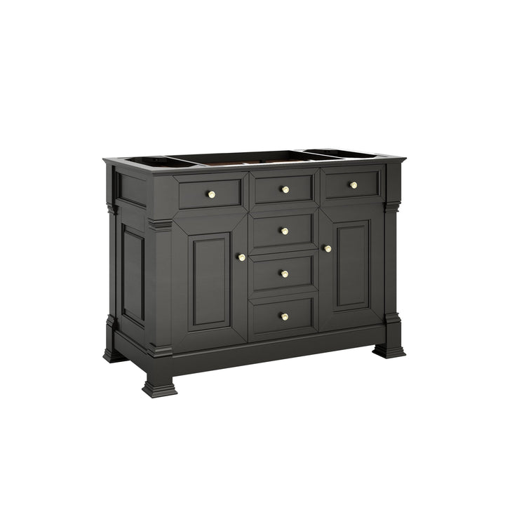 Brookfield 48" Single Vanity, Black Onyx w/ 3 CM Victorian Silver Silestone® Top