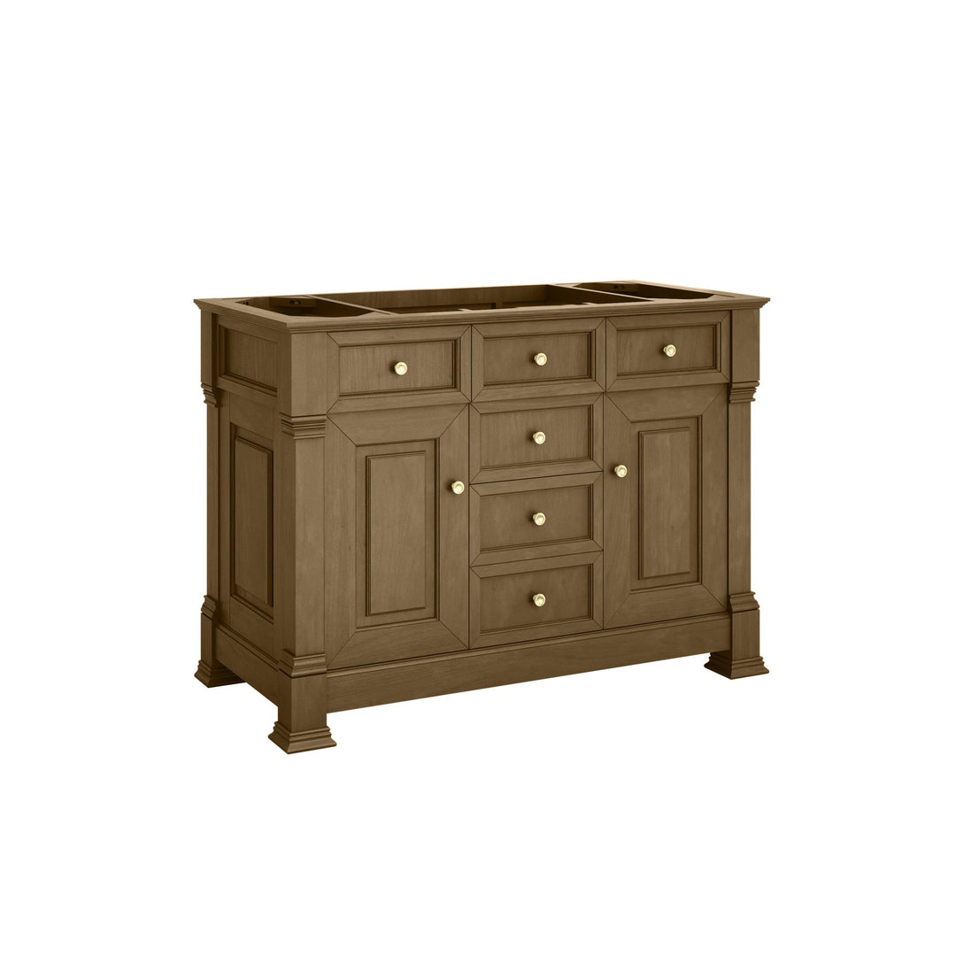 Brookfield 48" Single Vanity, Honey Oak w/ 3 CM Arctic Fall Solid Surface Top