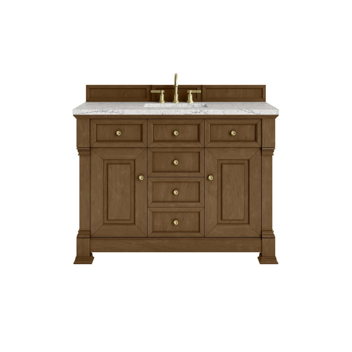 Brookfield 48" Single Vanity, Honey Oak w/ 3 CM Eternal Jasmine Pearl Silestone® Top