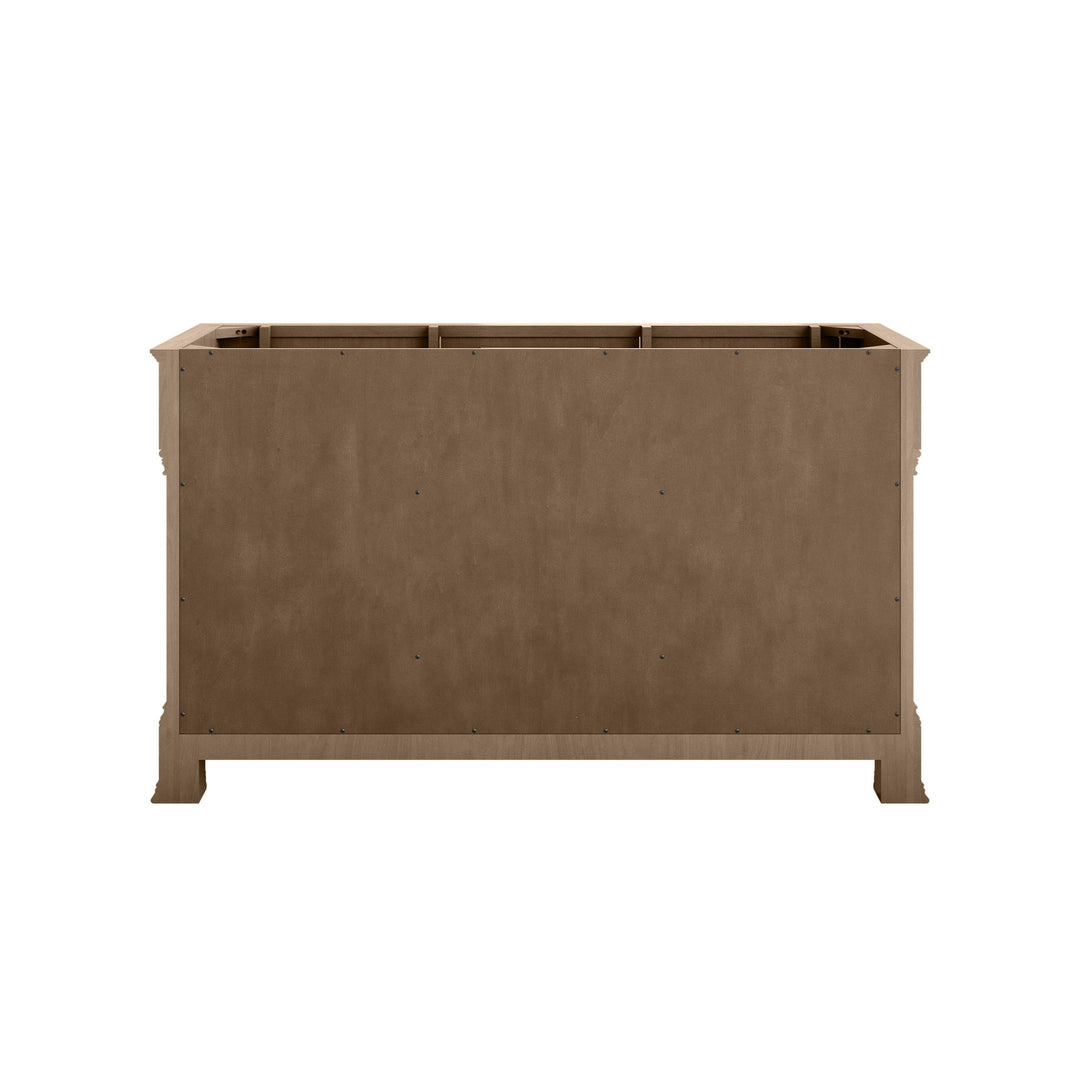 Brookfield 60" Double Vanity, Pecan w/3 CM Carrara White Marble Top