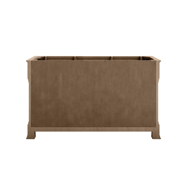 Brookfield 60" Double Vanity, Pecan w/3 CM Eternal Jasmine Pearl Silestone® Top w/FreePower Wireless Charger