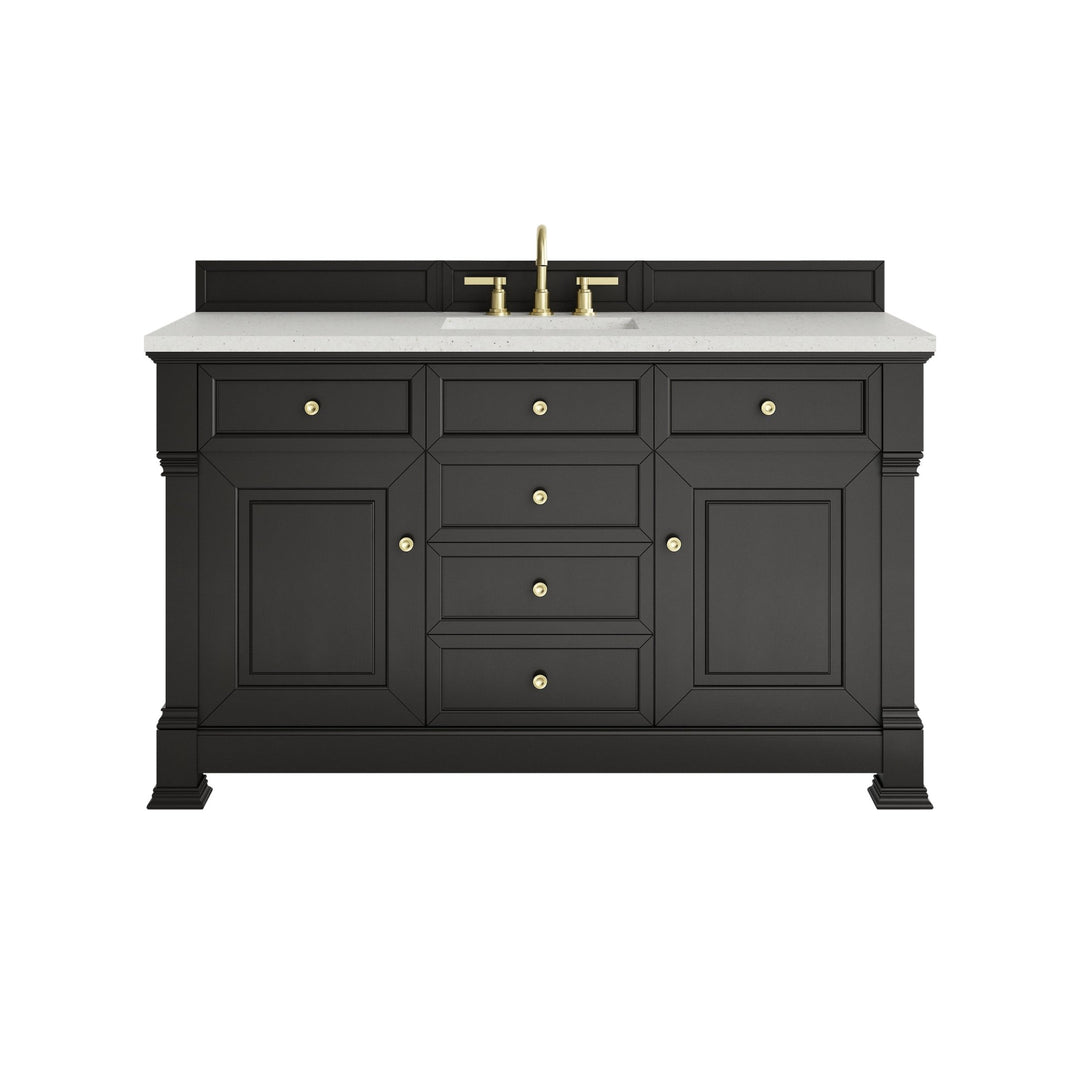 Brookfield 60" Single Vanity, Black Onyx w/ 3 CM Lime Delight Silestone® Top