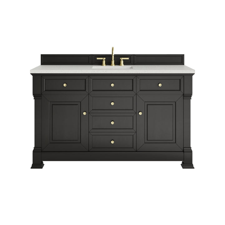 Brookfield 60" Single Vanity, Black Onyx w/ 3 CM Lime Delight Silestone® Top