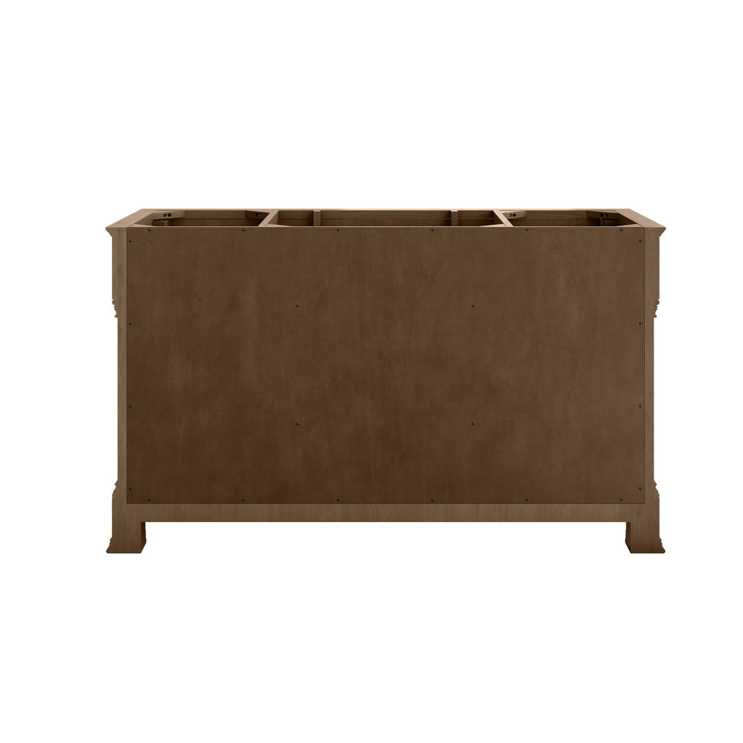 Brookfield 60" Single Vanity, Pecan w/ 3 CM Arctic Fall Solid Surface Top