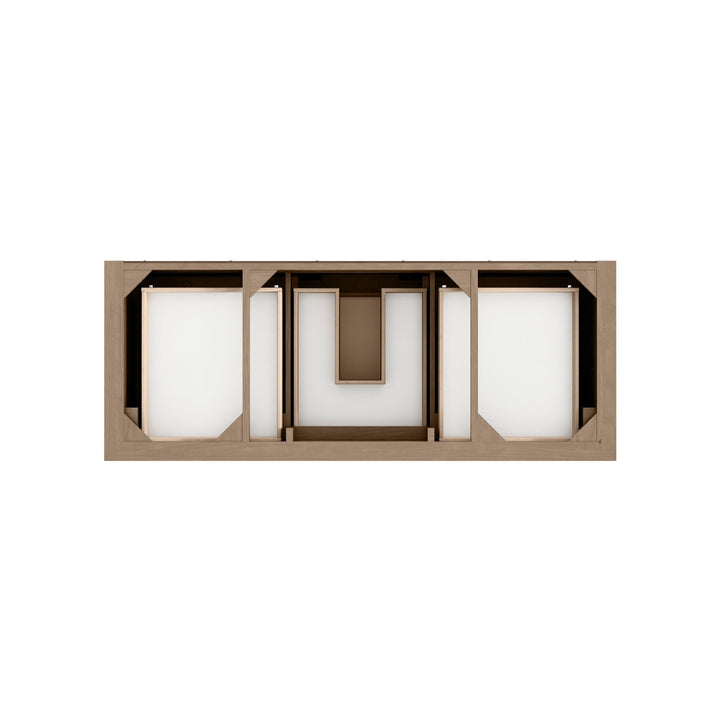 Brookfield 60" Single Vanity, Pecan w/ 3 CM Arctic Fall Solid Surface Top