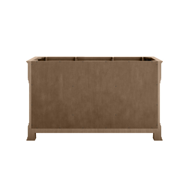 Brookfield 60" Double Vanity, Pecan w/ 3 CM Parisien Bleu Silestone® Top w/FreePower Wireless Charger