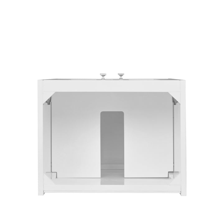 Chianti 20" Single Vanity, Glossy White, Brushed Nickel, w/ White Glossy Composite Stone Top