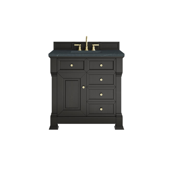 Brookfield 36" Single Vanity, Black Onyx w/3 CM Charcoal Soapstone Silestone® Top