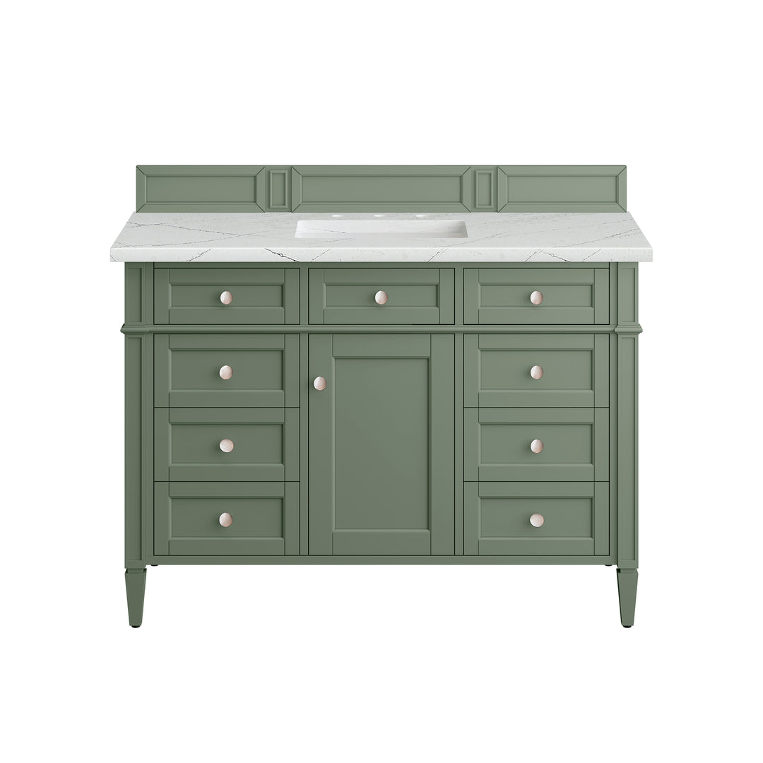 Brittany 48" Single Vanity, Smokey Celadon w/ 3 CM Ethereal Noctis Top w/FreePower Wireless Charger