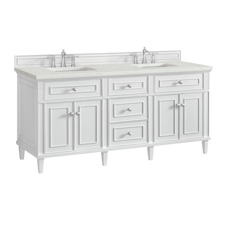 Lorelai 72" Double Vanity, Bright White w/ 3 CM Lime Delight Silestone Top
