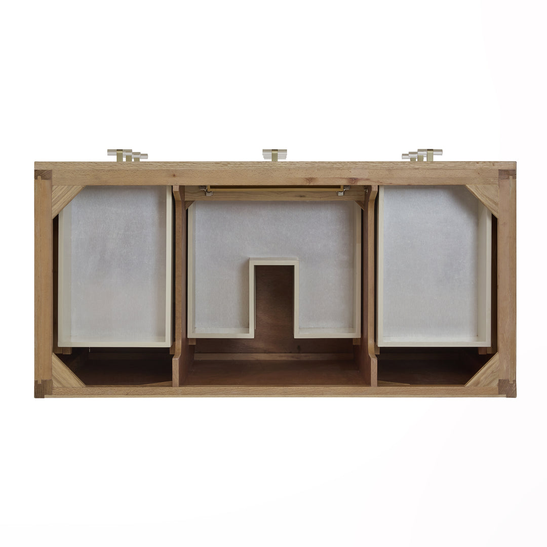 Celeste 48" Single Vanity, Sunwashed Oak with Embossed Shagreen w/ 3 CM Arctic Fall Solid Surface Top