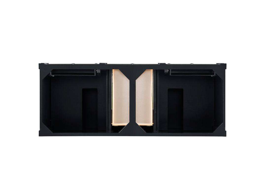 Brittany 60" Double Vanity Cabinet, Black Onyx