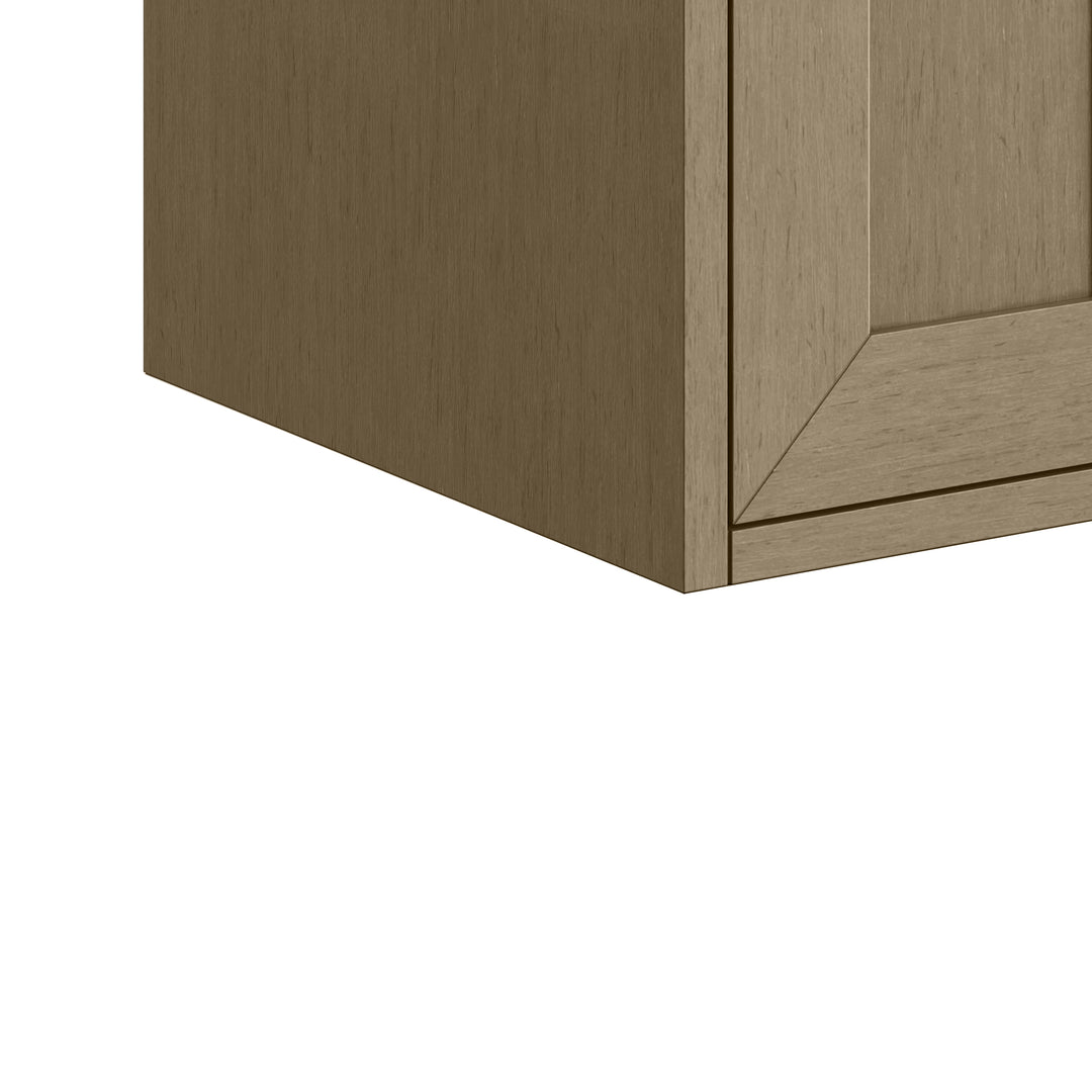 Chianti 20" Single Vanity, Walnut Whisper, Matte Black, w/ White Glossy Composite Stone Top