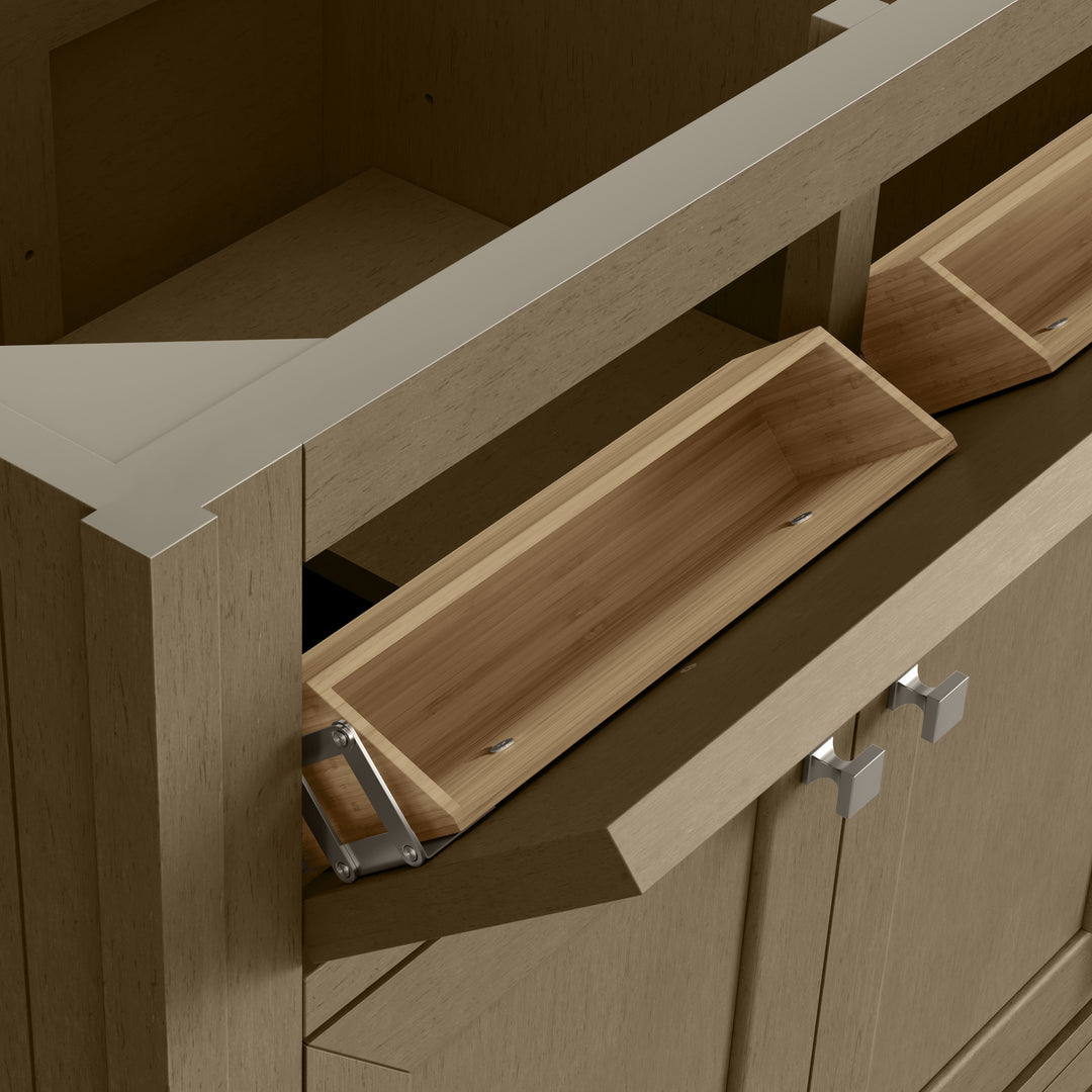 Chicago 30" Single Vanity, Walnut Whisper, w/ 3 CM Parisien Bleu Silestone® Top