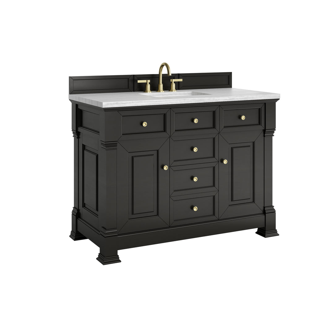 Brookfield 48" Single Vanity, Black Onyx w/ 3 CM Arctic Fall Solid Surface Top