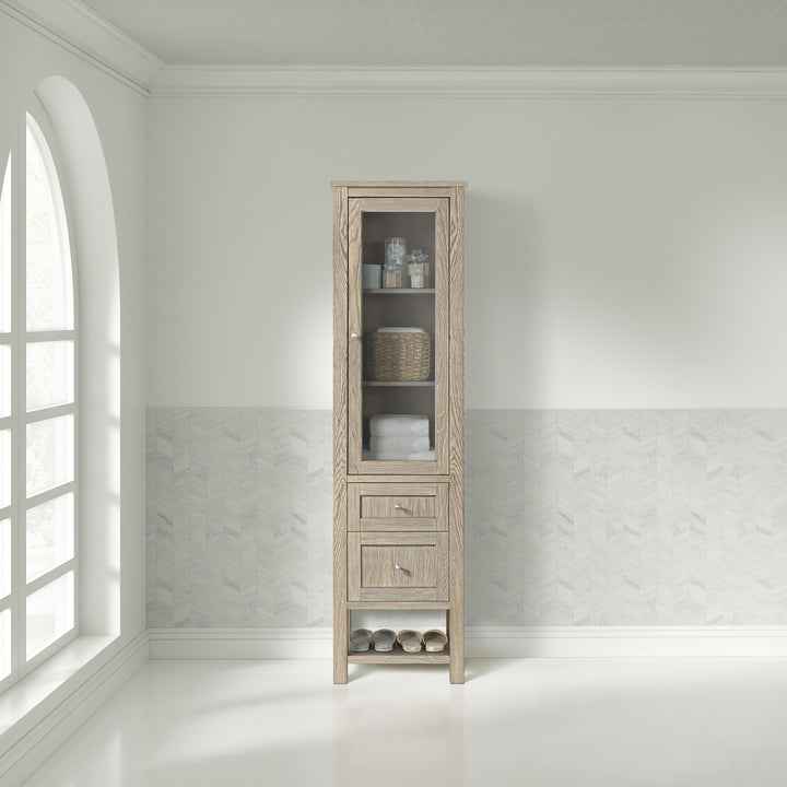 Breckenridge Linen Cabinet, Whitewashed Oak