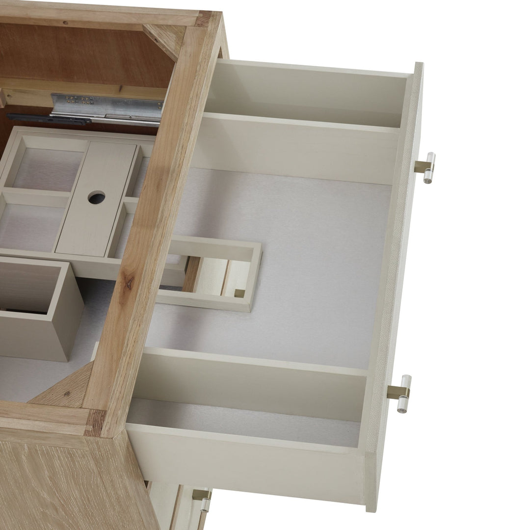 Celeste 36" Single Vanity, Sunwashed Oak with Embossed Shagreen w/ 3 CM Arctic Fall Solid Surface Top