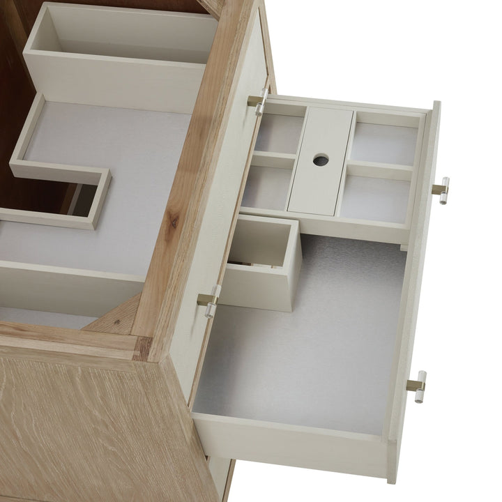 Celeste 36" Single Vanity, Sunwashed Oak with Embossed Shagreen w/ 3 CM Arctic Fall Solid Surface Top
