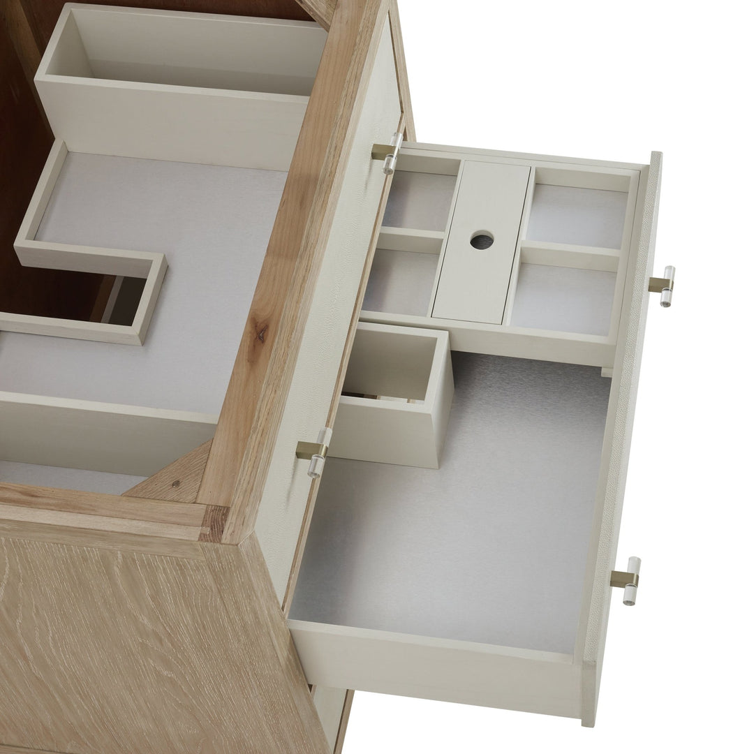 Celeste 36" Single Vanity, Sunwashed Oak with Embossed Shagreen w/ 3 CM Parisien Bleu Silestone Top