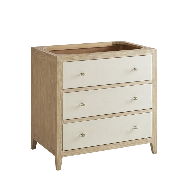 Celeste 36" Single Vanity, Sunwashed Oak with Embossed Shagreen w/ Single Hole 3 CM White Zeus Silestone Top & Backsplash