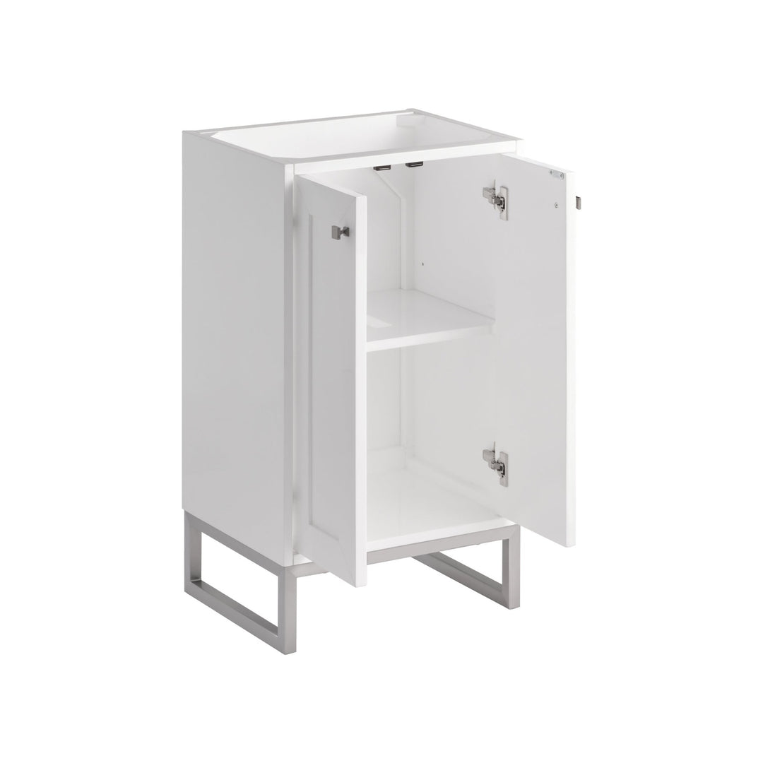 Chianti 20" Single Cabinet, Glossy White, Brushed Nickel