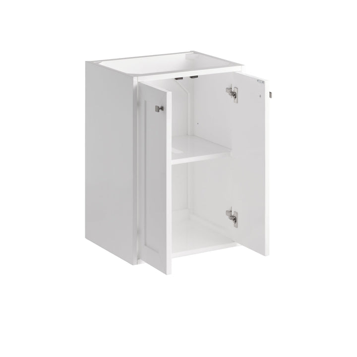 Chianti 20" Single Cabinet, Glossy White, Brushed Nickel