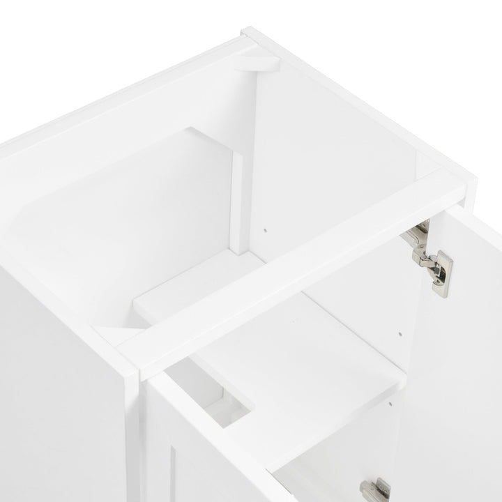 Chianti 20" Single Cabinet, Glossy White, Champagne Brass