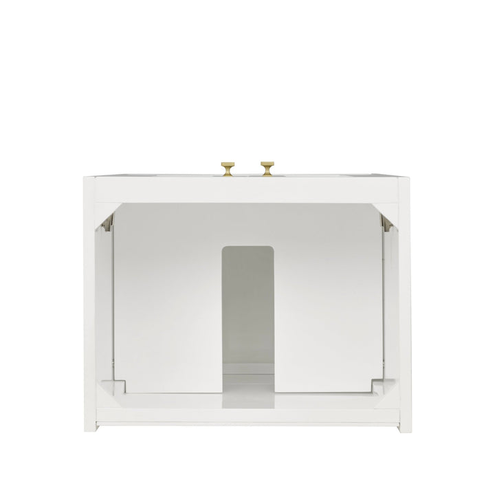 Chianti 20" Single Cabinet, Glossy White, Champagne Brass
