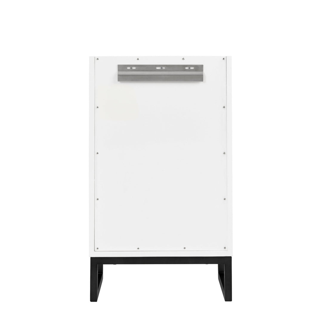 Chianti 20" Single Cabinet, Glossy White, Matte Black