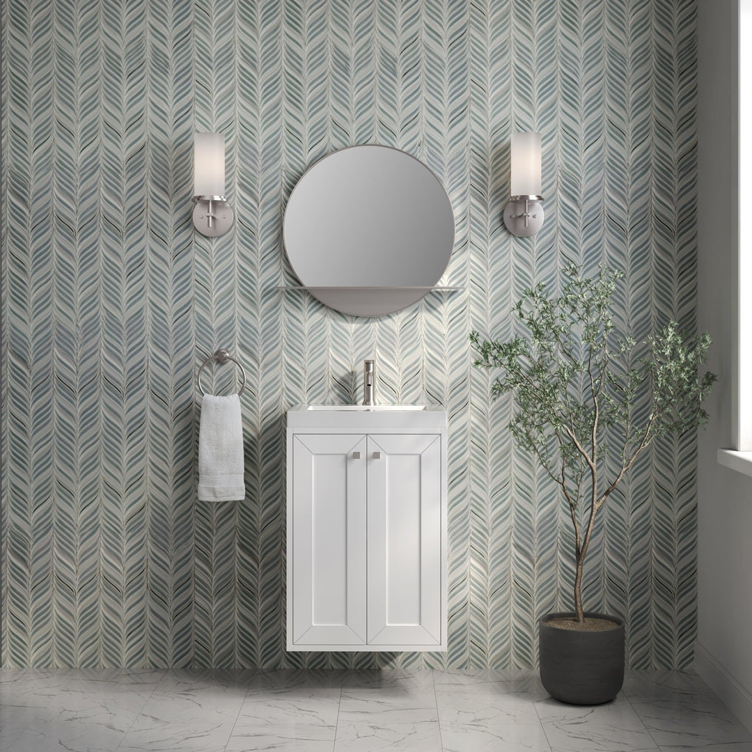 Chianti 20" Single Vanity, Glossy White, Brushed Nickel, w/ White Glossy Composite Stone Top