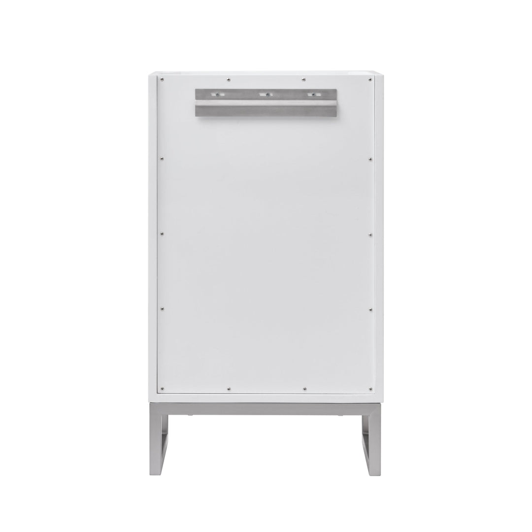 Chianti 20" Single Vanity, Glossy White, Brushed Nickel, w/ White Glossy Composite Stone Top