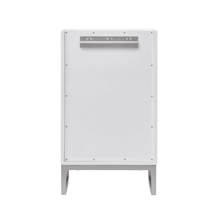 Chianti 20" Single Vanity, Glossy White, Brushed Nickel, w/ White Glossy Composite Stone Top