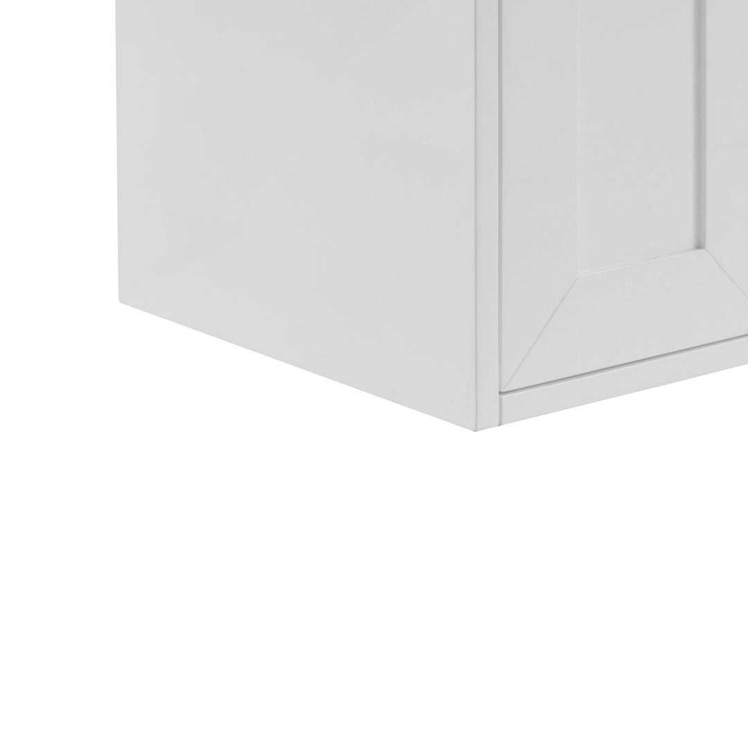 Chianti 20" Single Vanity, Glossy White, Matte Black, w/ White Glossy Composite Stone Top