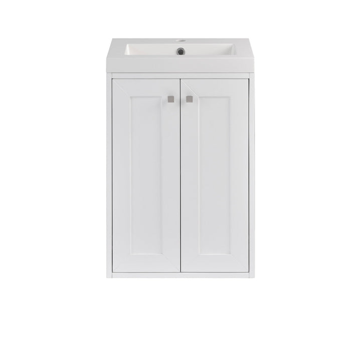 Chianti 20" Single Vanity, Glossy White w/ White Glossy Composite Stone Top