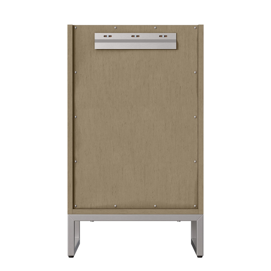 Chianti 20" Single Vanity, Walnut Whisper, Brushed Nickel, w/ White Glossy Composite Stone Top