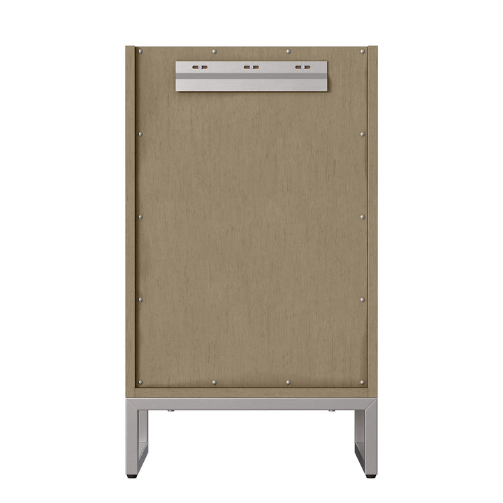 Chianti 20" Single Vanity, Walnut Whisper, Brushed Nickel, w/ White Glossy Composite Stone Top