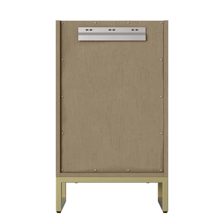 Chianti 20" Single Vanity, Walnut Whisper, Champagne Brass, w/ White Glossy Composite Stone Top