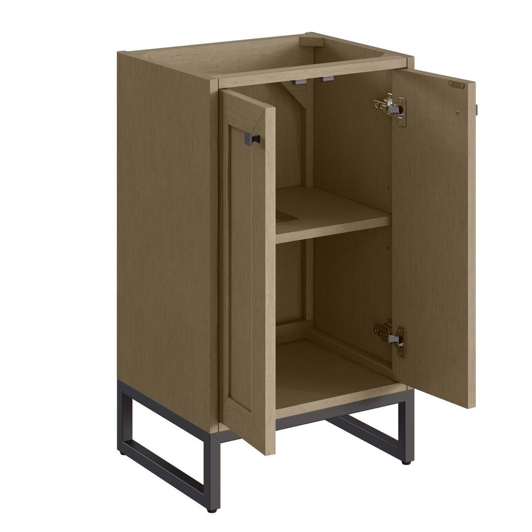 Chianti 20" Single Vanity, Walnut Whisper, Matte Black, w/ White Glossy Composite Stone Top