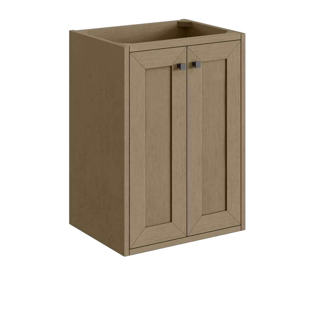 Chianti 20" Single Vanity, Walnut Whisper, Matte Black, w/ White Glossy Composite Stone Top