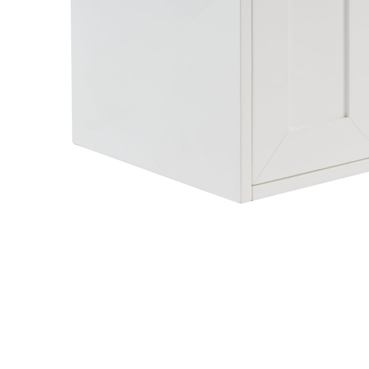 Chianti 24" Single Vanity, Glossy White, Matte Black, w/ White Glossy Composite Stone Top