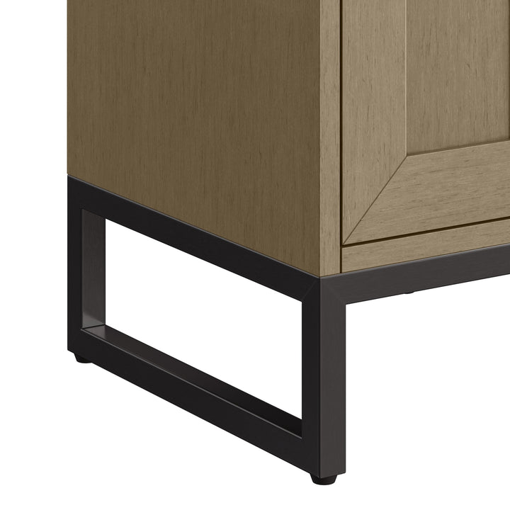 Chianti 24" Single Vanity, Walnut Whisper, Matte Black, w/ White Glossy Composite Stone Top