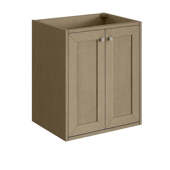 Chianti 24" Single Vanity, Walnut Whisper w/ White Glossy Composite Stone Top