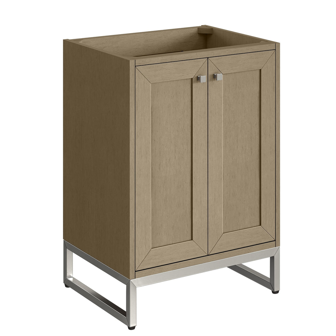 Chianti 24" Single Vanity, Walnut Whisper w/ White Glossy Composite Stone Top