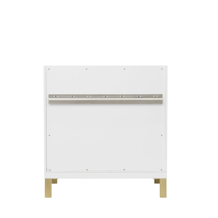 Chicago 30" Single Vanity, Glossy White, w/ 3 CM Arctic Fall Solid Surface Top
