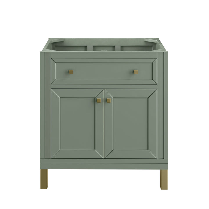 Chicago 30" Single Vanity, Smokey Celadon, w/ 3 CM Arctic Fall Solid Surface Top