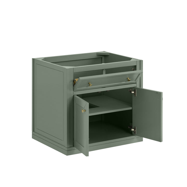 Chicago 30" Single Vanity, Smokey Celadon, w/ 3 CM Victorian Silver Silestone® Top