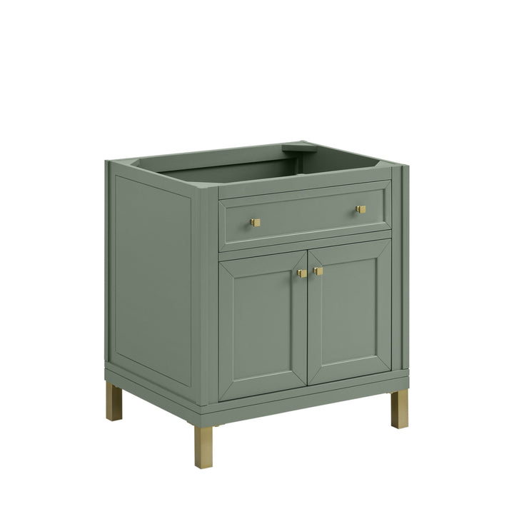 Chicago 30" Single Vanity, Smokey Celadon, w/ 3 CM White Zeus Silestone® Top