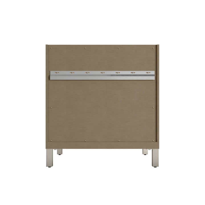Chicago 30" Single Vanity, Walnut Whisper, w/ 3 CM Arctic Fall Solid Surface Top